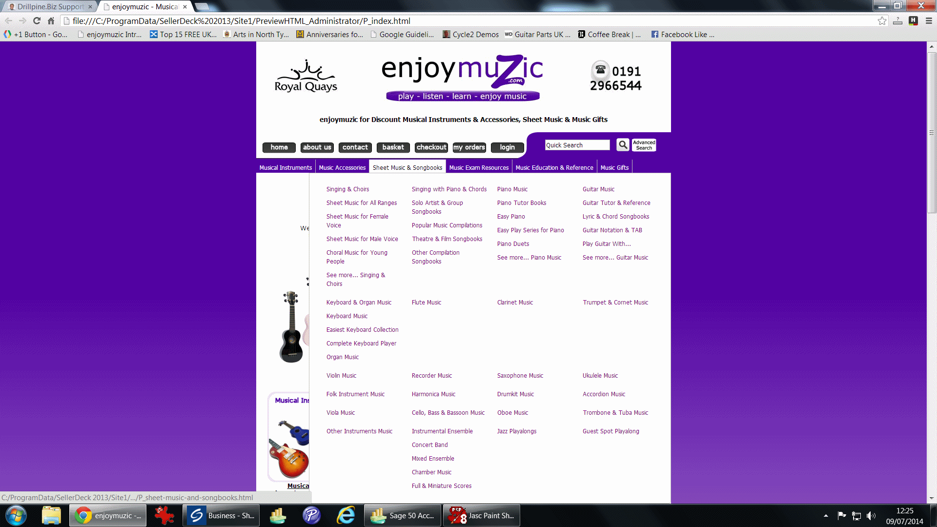 enjoymuzic menu snapshot